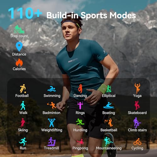 Detalle de uaue Montre Connectée Homme GPS 2,06AMOLED – 178+ sports, 5ATM Étanche, Bluetooth