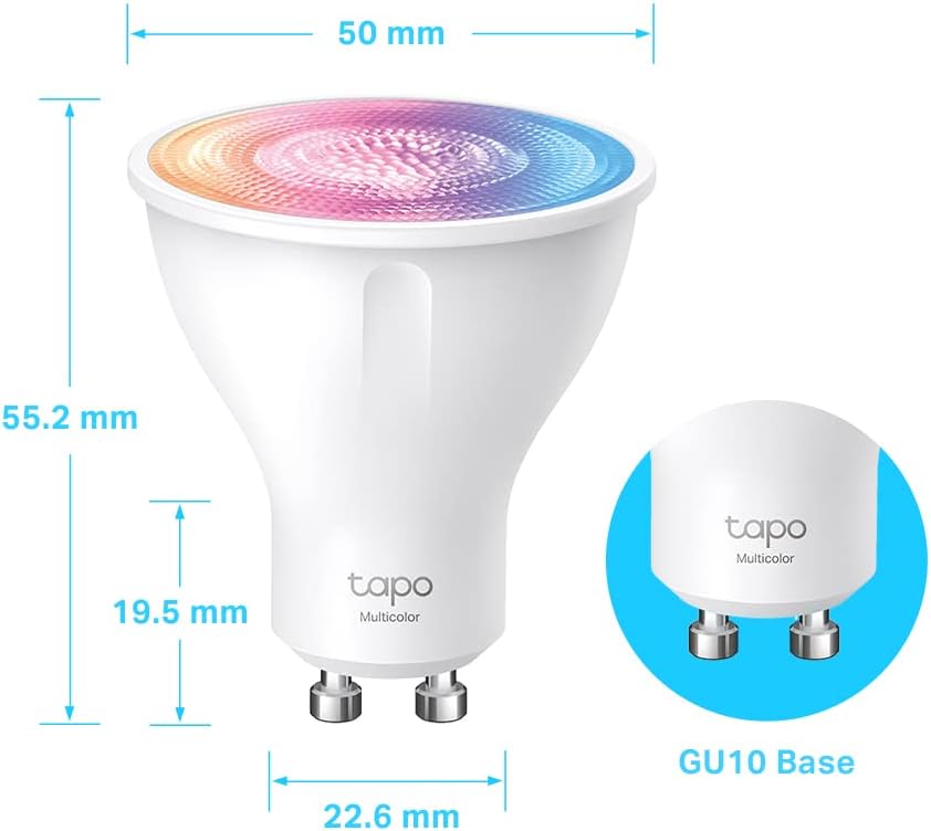 Thumbnail 6 de Tapo TP-Link smarte GU10 WLAN-Glühbirne L630 – 3,7 W, 350 lm, 16 Mio Farben, dimmbar