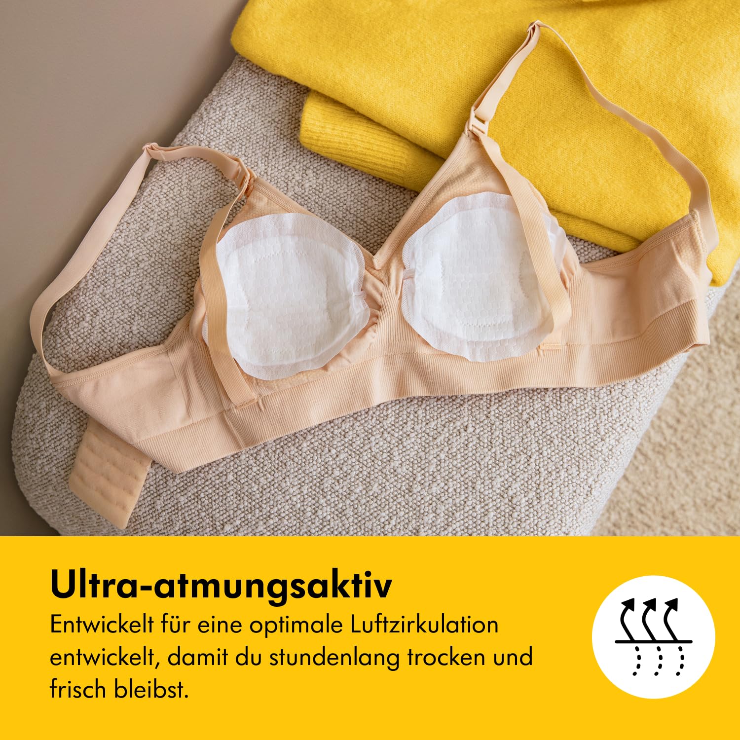 Detalle de Medela Ultra-atmungsaktive Einweg-Stilleinlagen – Hochgradig saugfähig, diskretes Design (200er Pack)