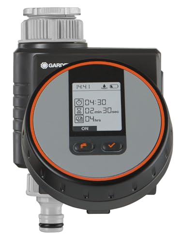 Detalle de Gardena Programador de riego Flex para riego automático en terraza y balcón (función Water Now) negro/gris/naranja