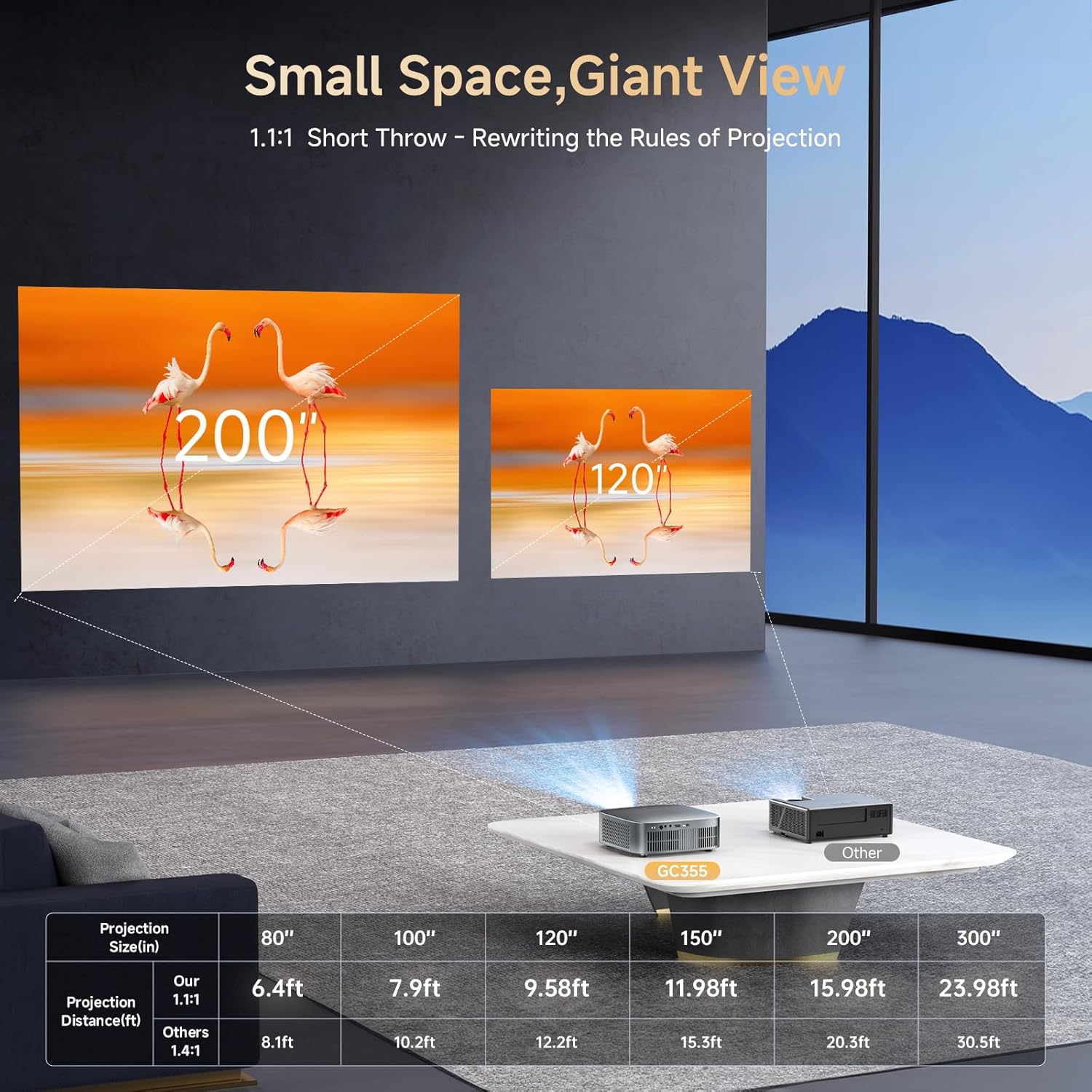 Detalle 2 de KOGATA GC355 4K Short Throw Smart Projector with WiFi & Bluetooth (Netflix & Dolby Audio)