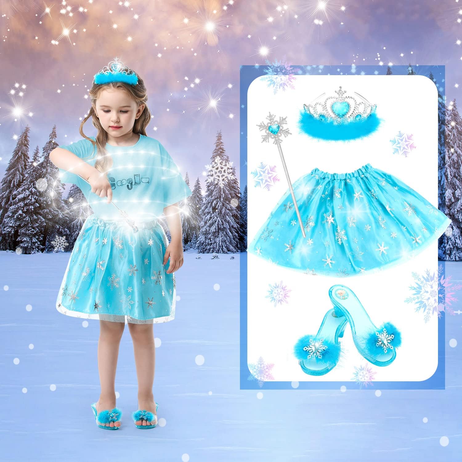 Detalle de Princess Dress Up Shoes Set for Girls (Unicorn, Mermaid & Ice Princess Themes)