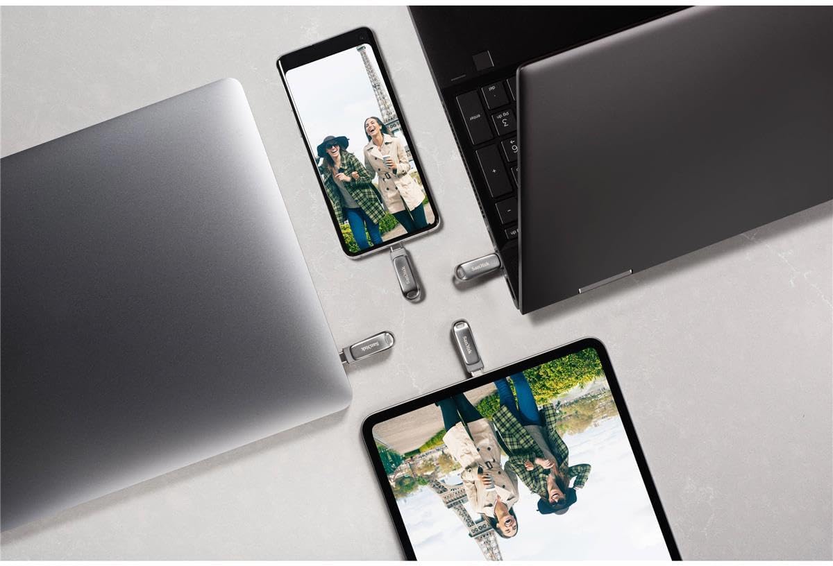 Thumbnail 1 de SanDisk Ultra Luxe USB Type-C Flash Drive 256GB (USB 3.2 Gen 1) – up to 400MB/s read speeds, metal retractable design