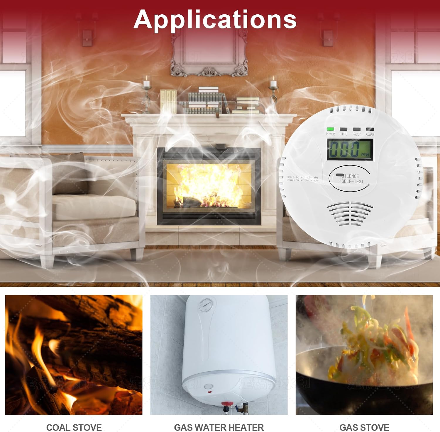 Thumbnail 4 de AGSMXSYG Carbon Monoxide Alarm with Digital Display ⛑