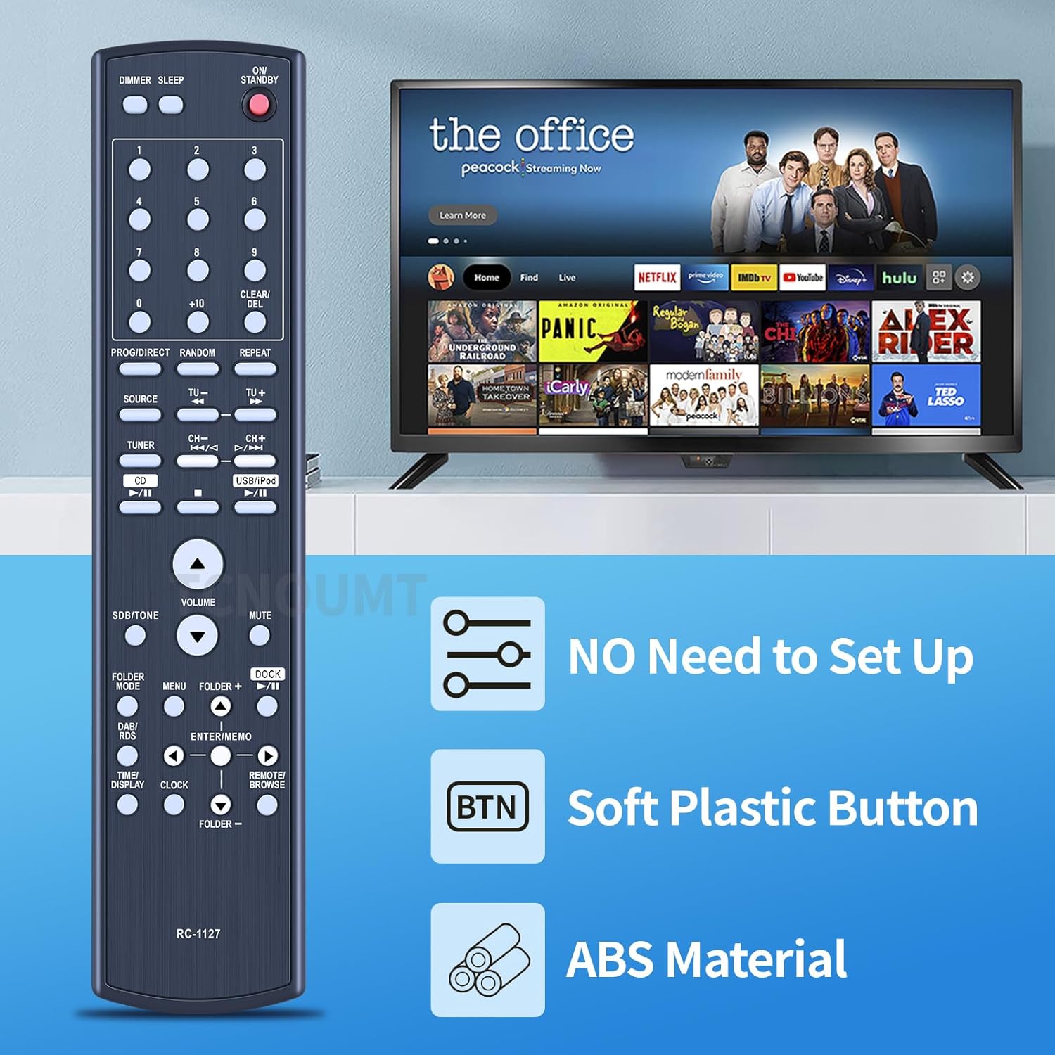 Thumbnail 2 de TCNOUMT RC-1127 Remote Control Replacement for Denon DM38 Series