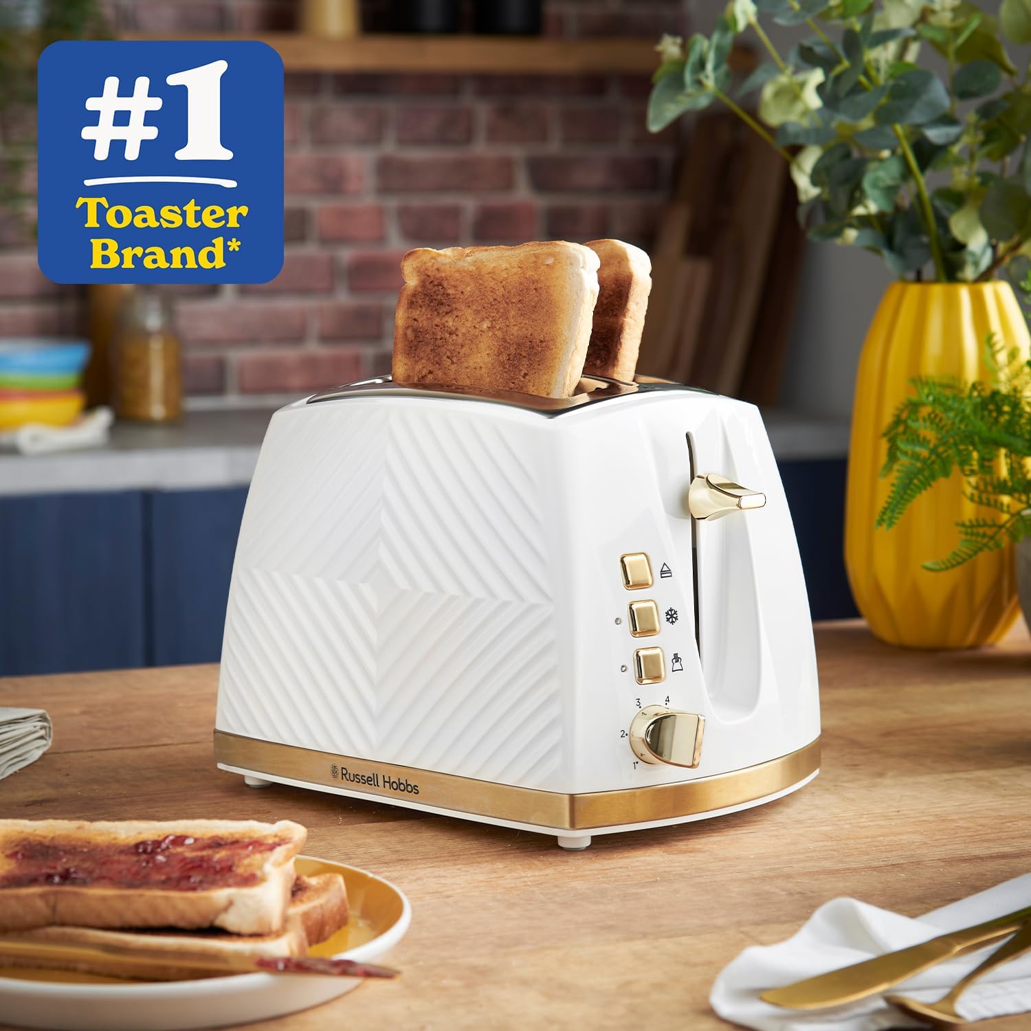 Thumbnail 1 de Russell Hobbs Groove 2 Slice Toaster: a pragmatic blend of style and everyday performance