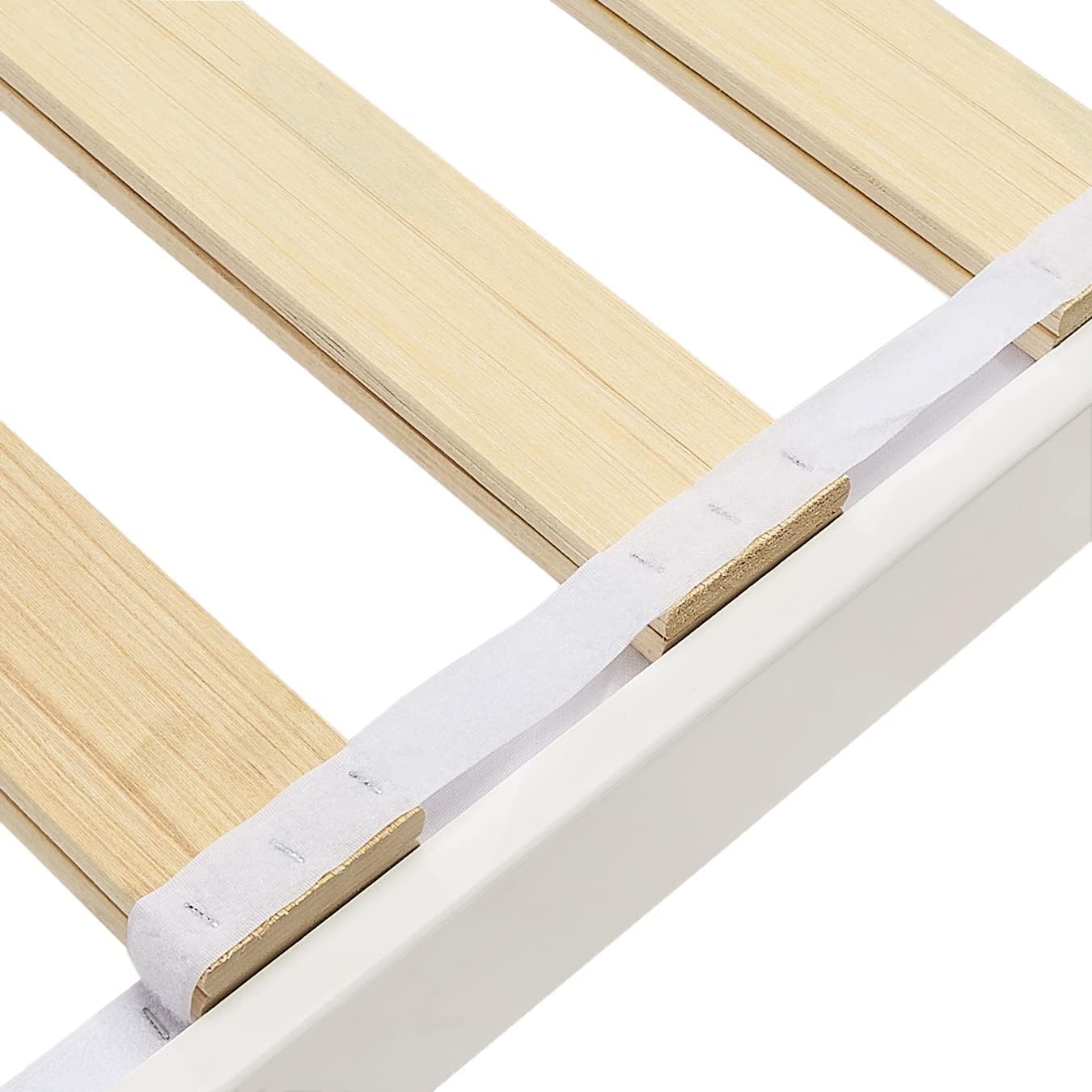 Detalle de Amazon Basics Struttura per letto in pino massiccio 90x190 cm - bianco, montaggio semplice