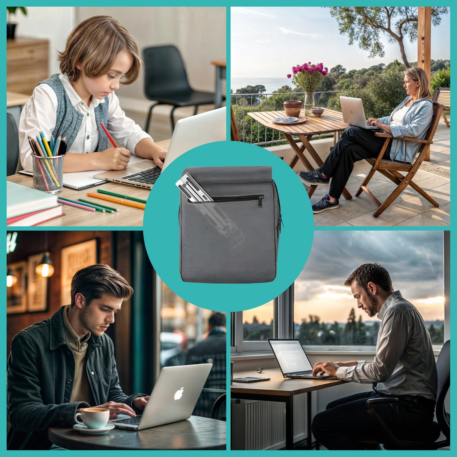 Thumbnail 6 de GOODS+GADGETS Foldable Laptop Stand, Height-Adjustable with Open-Frame Ventilation