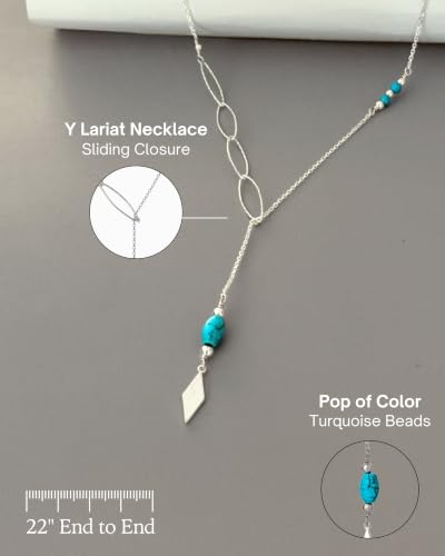 Thumbnail 4 de Annika Bella Silver Turquoise Beaded Y Necklace for Women
