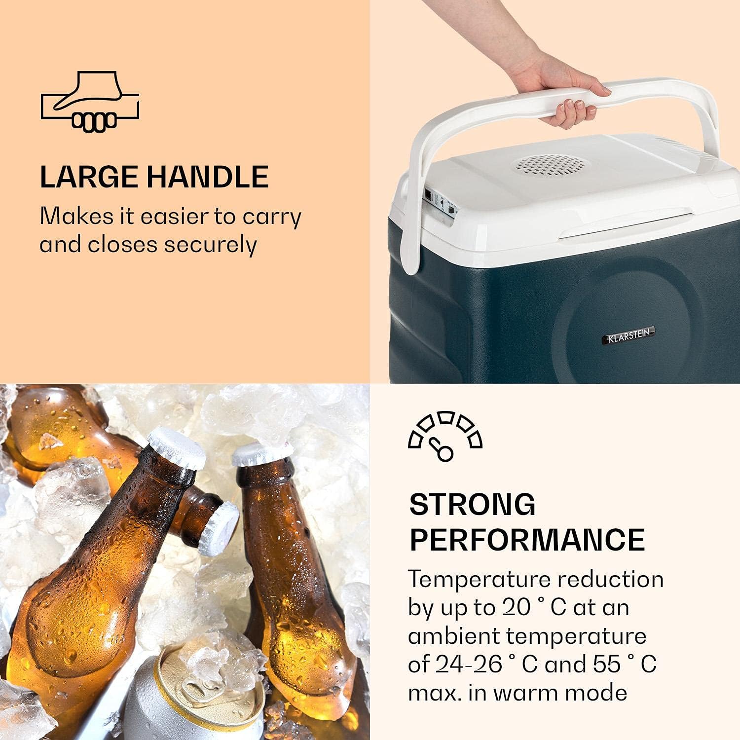 Detalle 1 de Klarstein BeerBelly 21 TK49-Beerbelly-22BL elektrisk kylbox, 21 liter