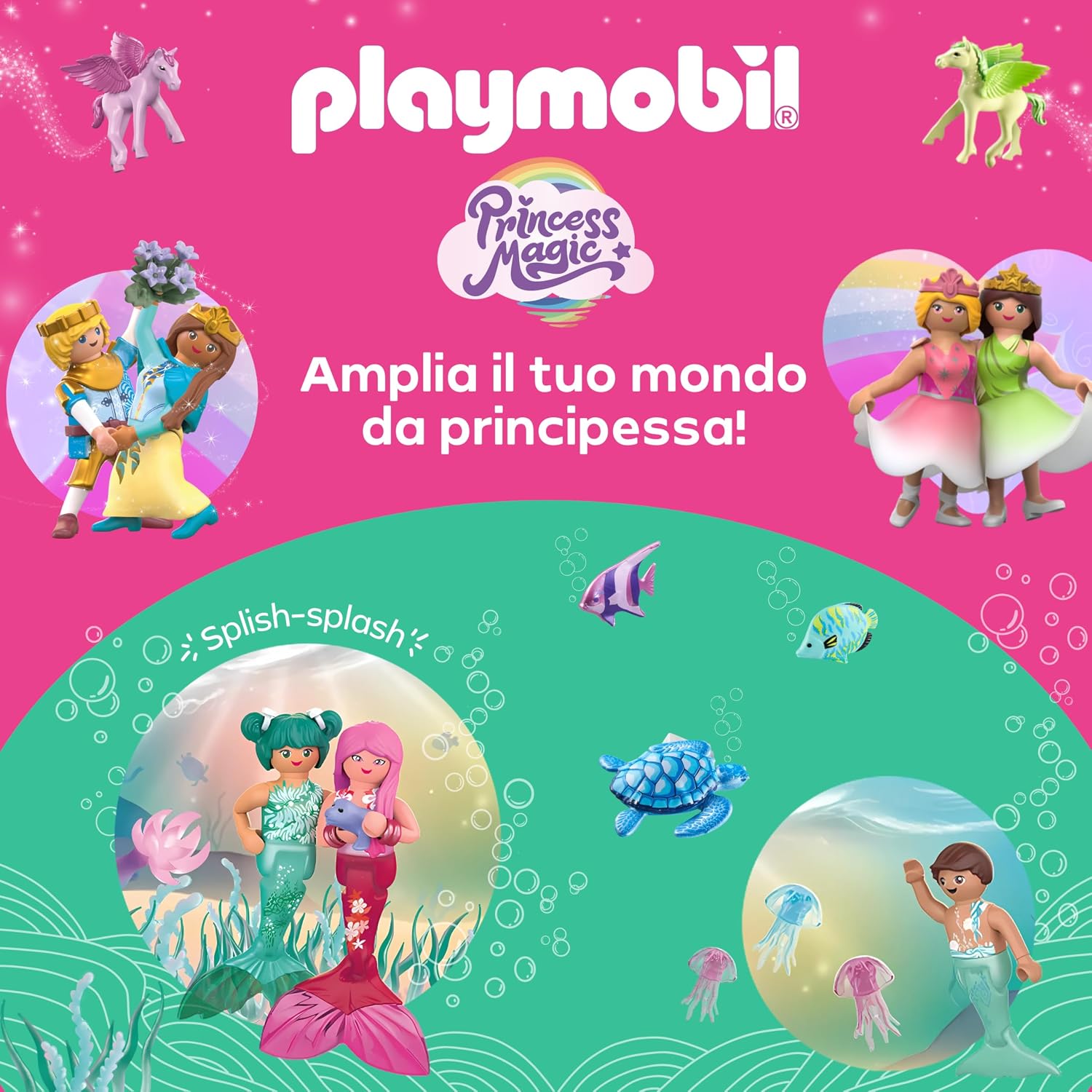 Detalle de PLAYMOBIL Fantasy & Magic Fairy Outing 72067 – Famiglia di fate e unicorni