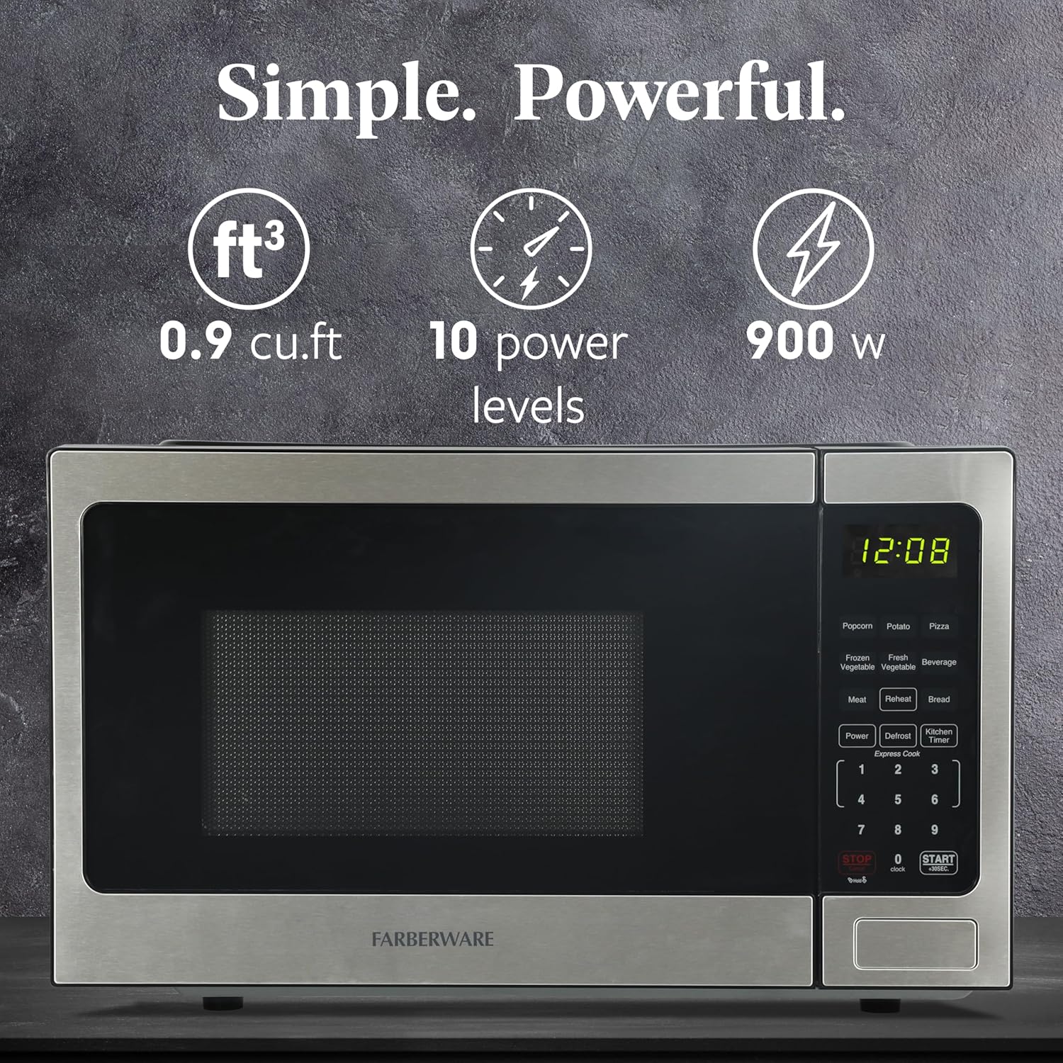 Thumbnail 1 de Farberware 0.9 Cu. Ft. Countertop Microwave Oven - 900 Watts, Auto Cook Settings, Defrost, Easy Clean