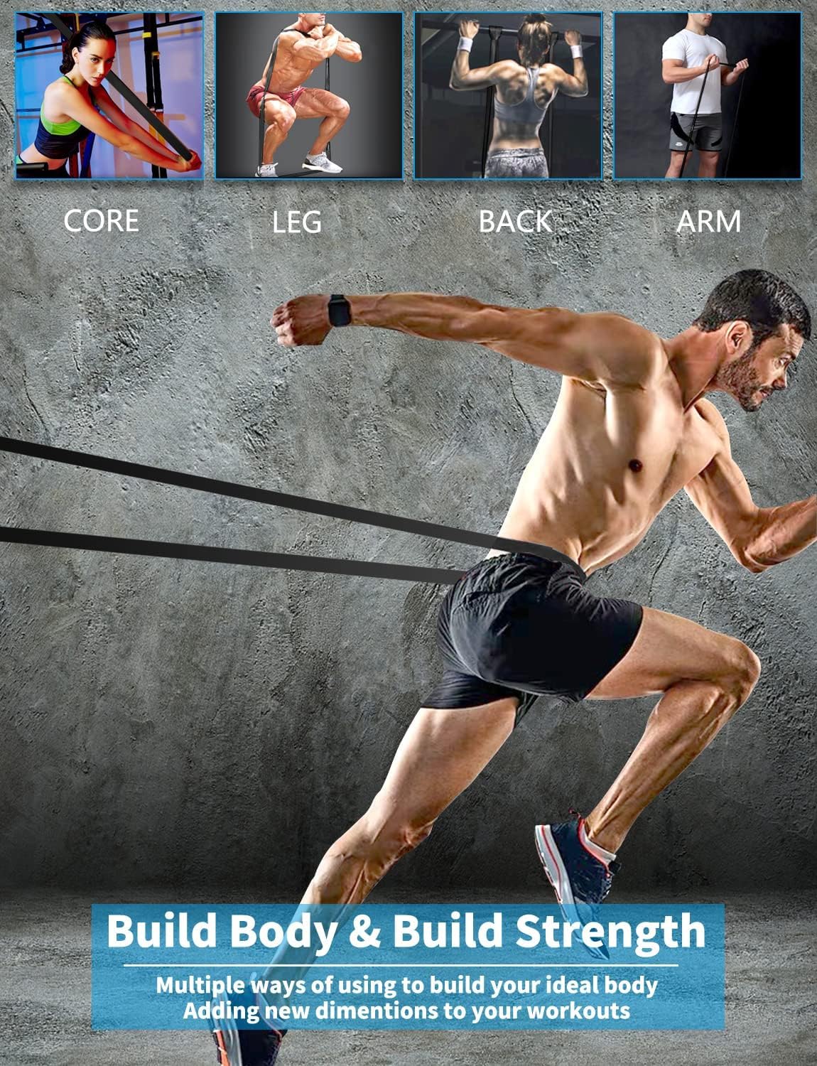 Detalle 2 de WSAKOUE Pull Up Bands Set 5 Levels ๐