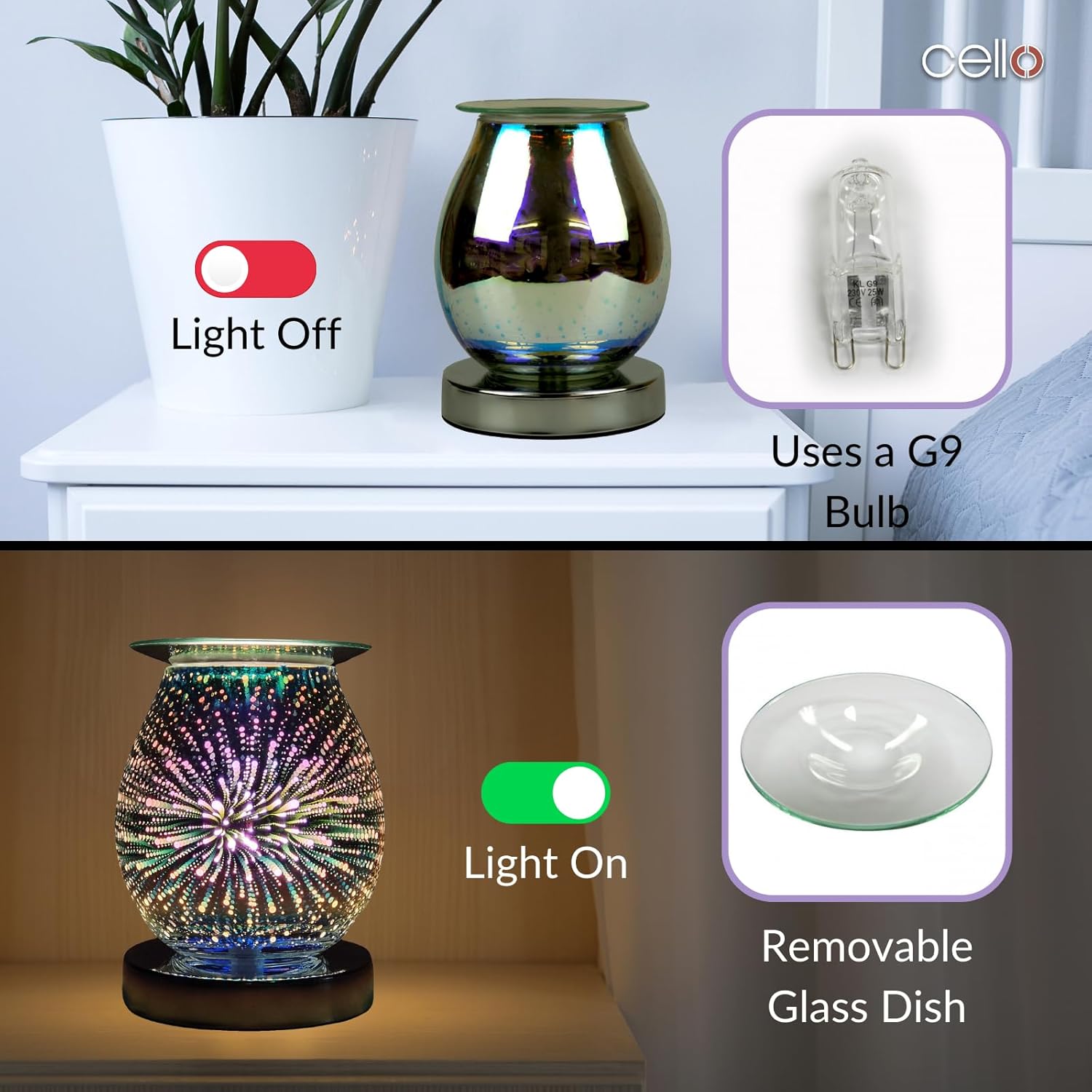 Thumbnail 4 de Cello Pop 3D Touch Electric Melt Burner (Electric Diffuser) for Wax Melts & Essential Oils