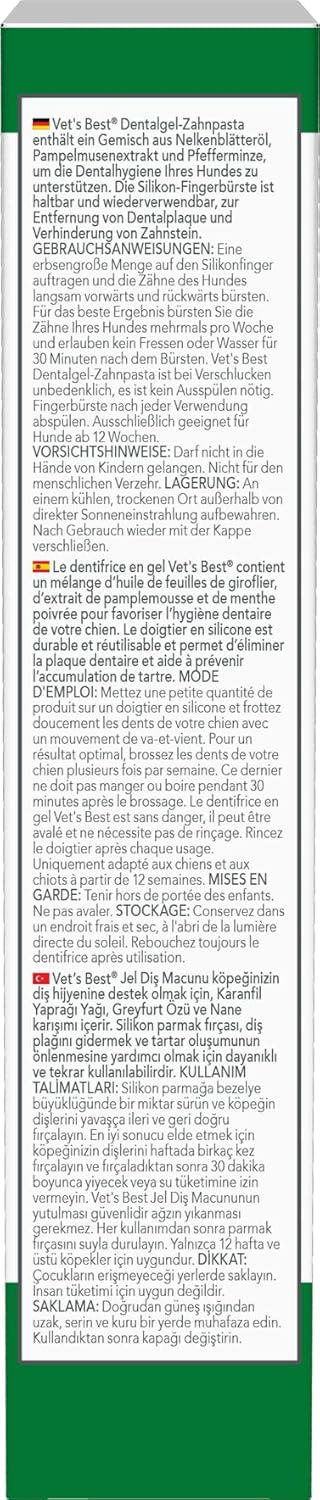 Detalle de Vet's Best Dental Care Gel 100g dentifricio
