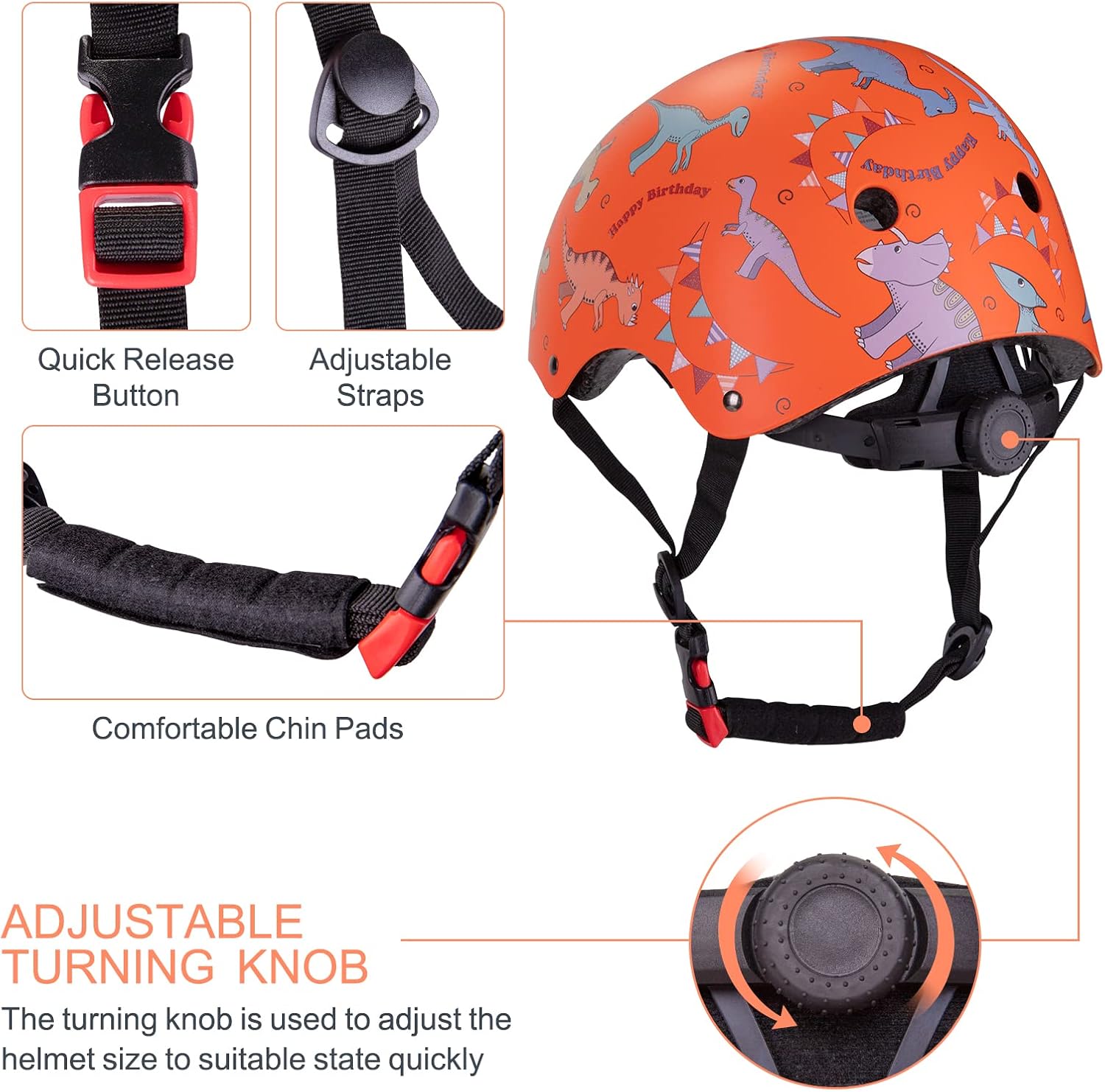 Detalle de Kids Helmet Pads Set for 2-8 Years: Lightweight Protective Gear for Bikes, Skateboards & Scooters