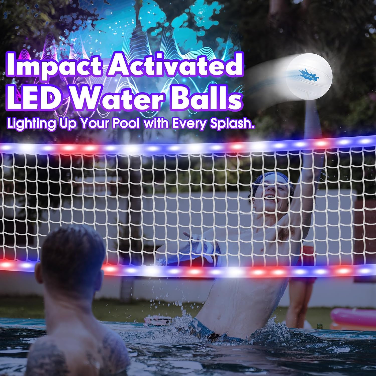 Thumbnail 6 de OHYEMO 2-in-1 LED Pool Volleyball & Basketball Game Set