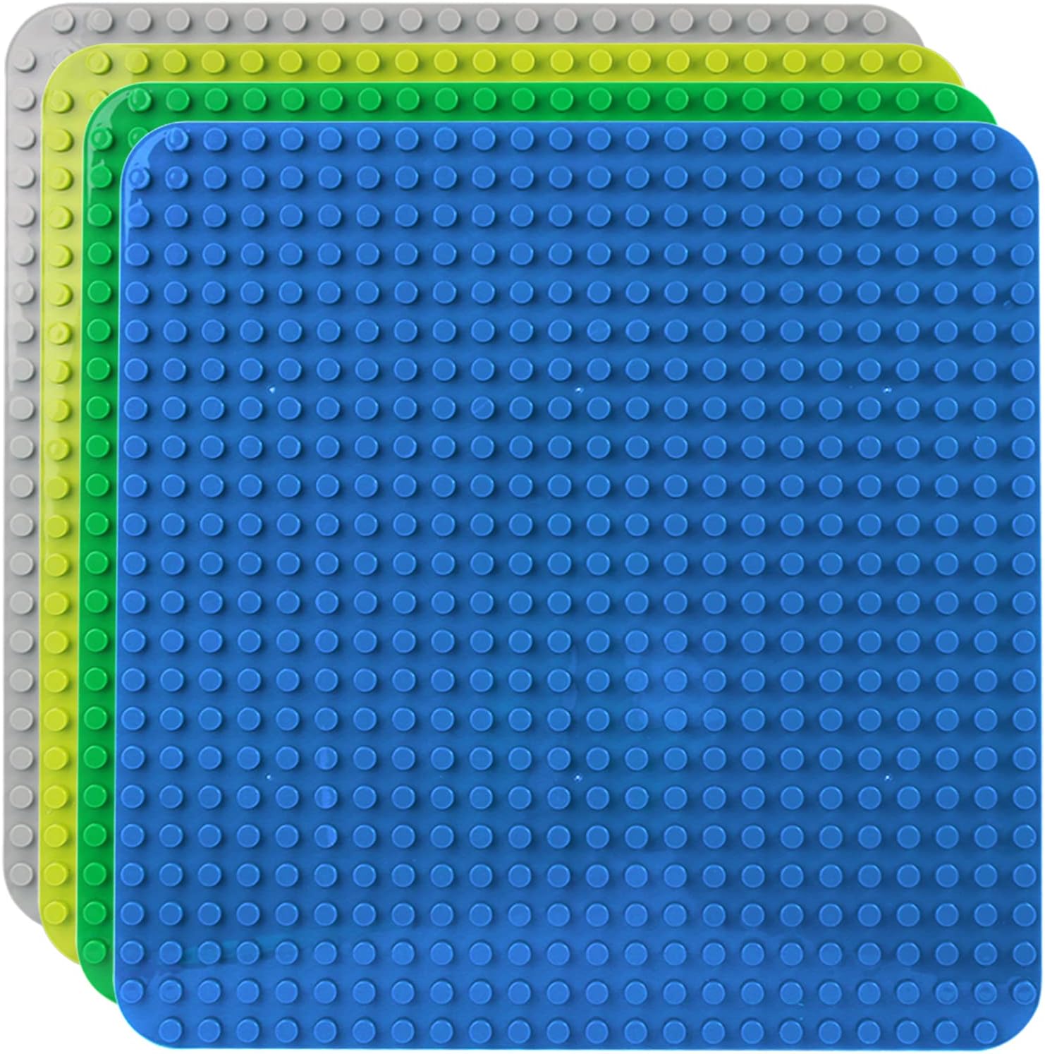 Detalle de Große Bauplatte im 38 x 38 cm Set (kompatibel mit Duplo-Platten) – Celawork Grundplatte für kreatives Bauen