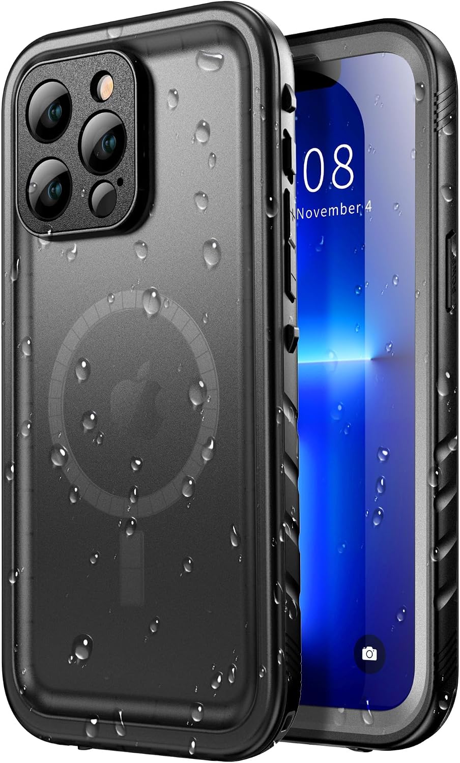 Detalle de SPORTLINK WPC-M-13P-BK Waterproof Case for iPhone 13 Pro, MagSafe-Compatible