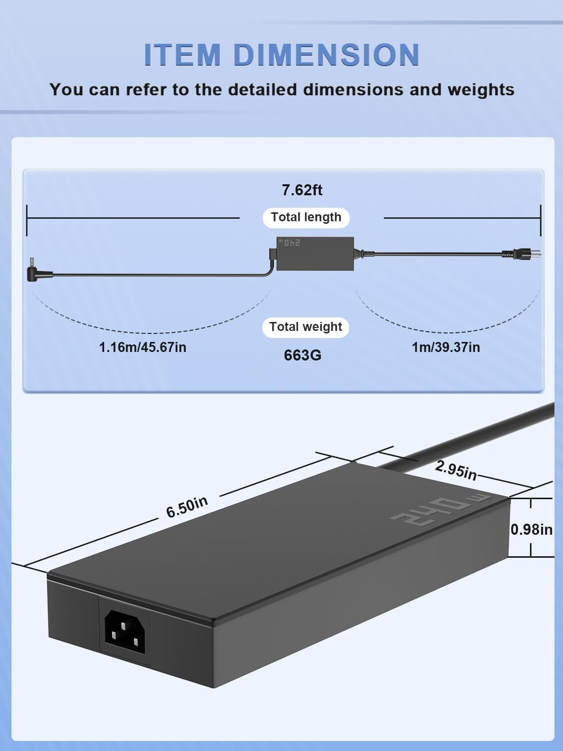 Thumbnail 3 de SLRIOYS SLRIOYS-240W laptopvoeding voor ASUS, 240 W met 6,0 × 3,7 mm stekker