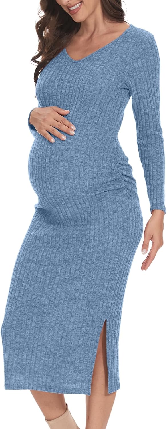 Thumbnail 6 de LAHILO Long Sleeve Maternity Sweater Dress for Fall 🤰