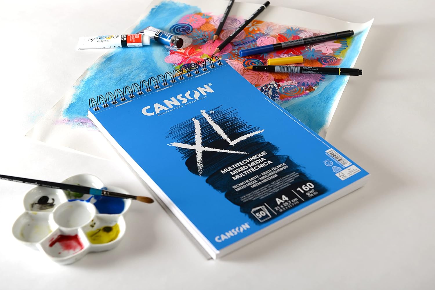 Detalle 2 de Canson XL Mix Media Tessuto Album spirale Microperforato A4, 50 fogli, 160 g