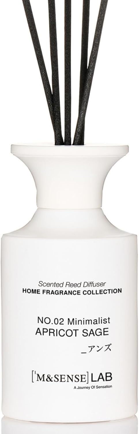 Detalle de M&SENSE 300 ml rumsdoft med aprikos och salvia, 8 doftpinnar