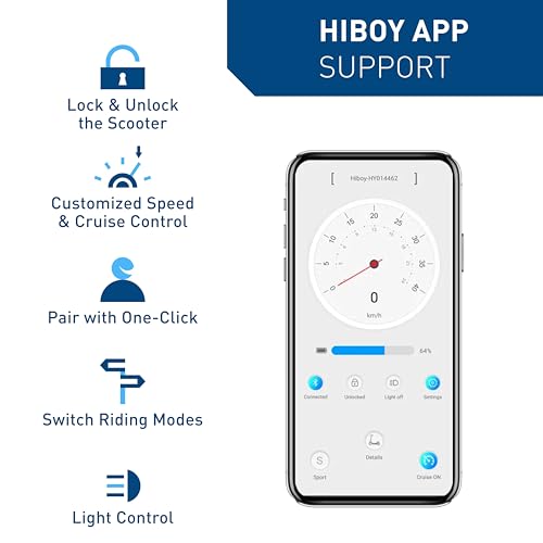 Thumbnail 7 de Hiboy S2 Electric Scooter — 8.5" Solid Tires, 19 mph, 17-Mile Range