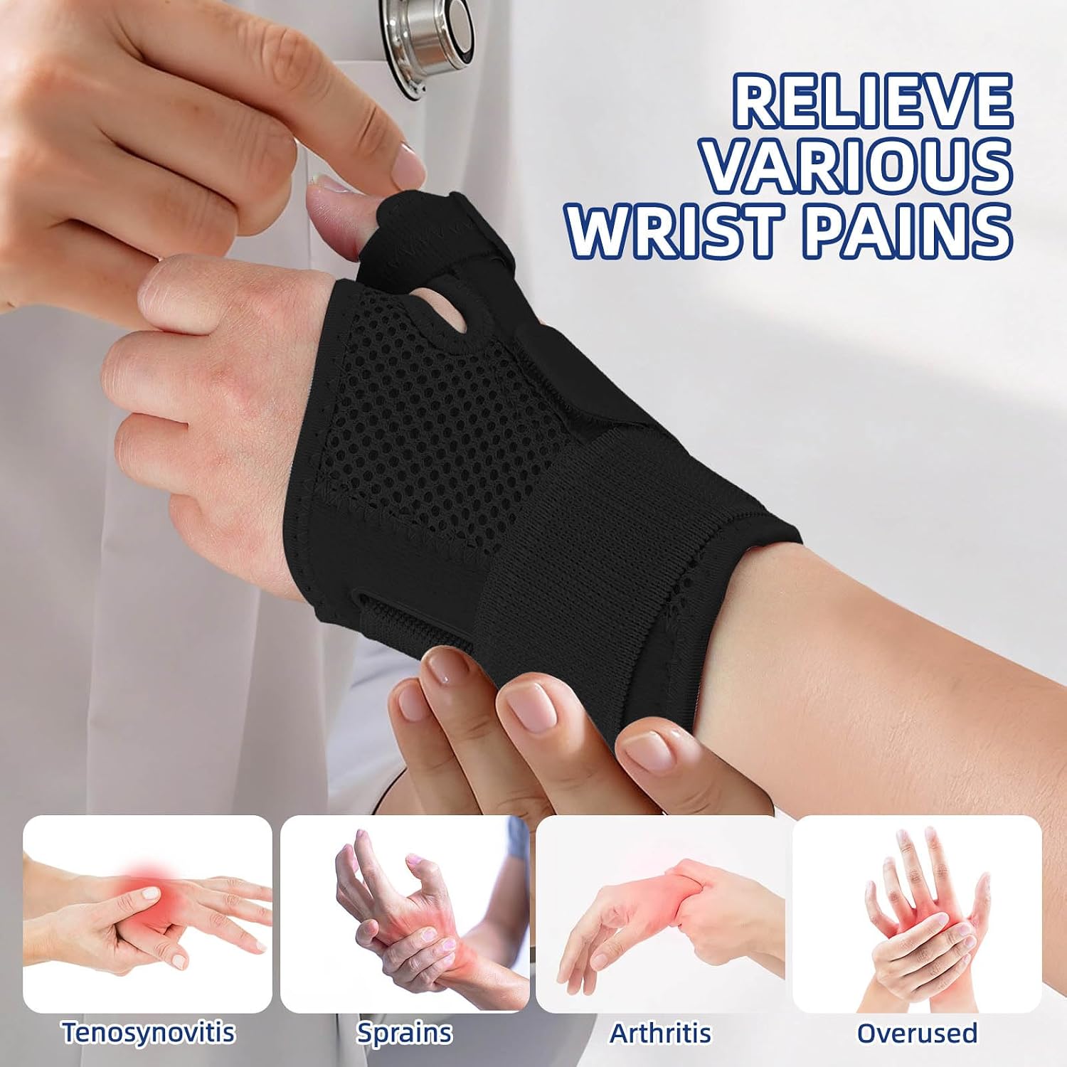 Detalle 2 de Kecartu Thumb Brace, One-Size Nylon Support for Left or Right Hand