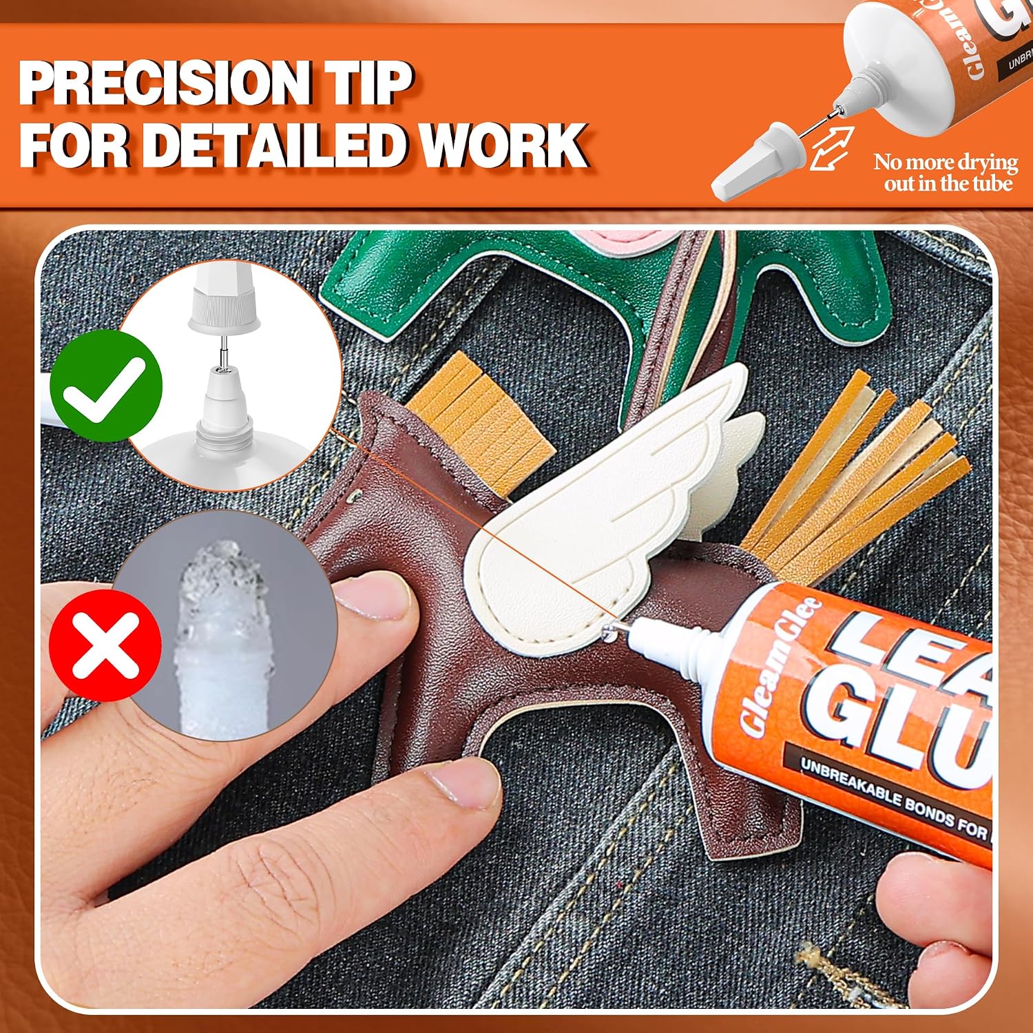 Thumbnail 4 de GleamGlee GF-4 Leather Glue, Waterproof Flexible Adhesive, Metal Tip, 60 ml