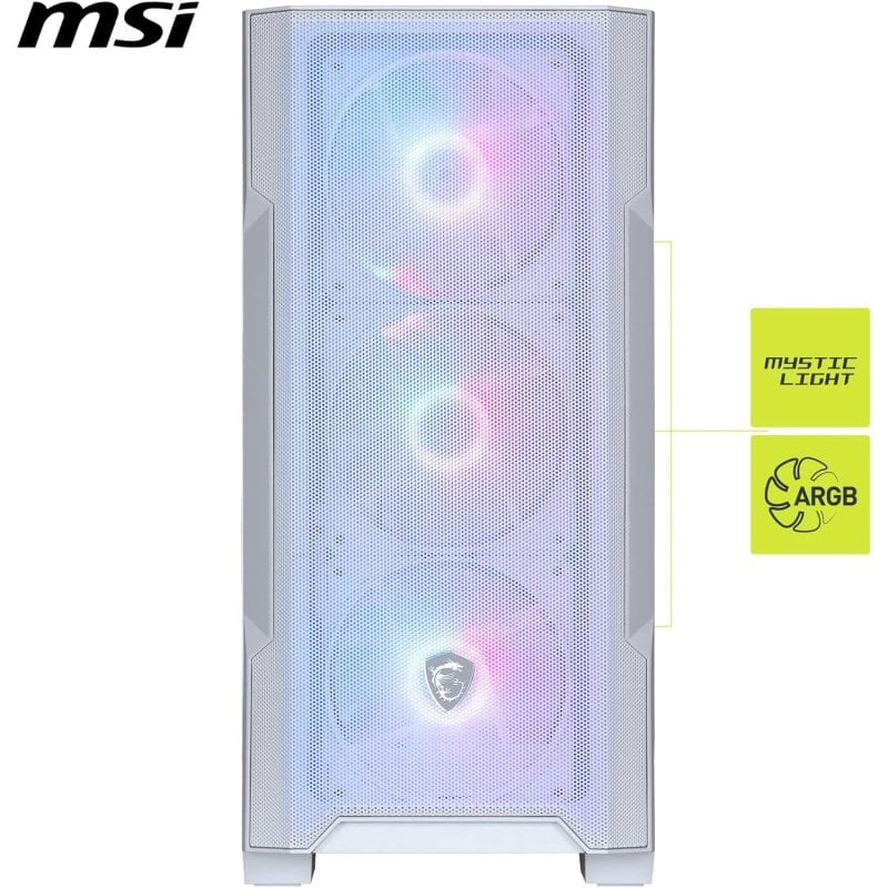 Thumbnail 1 de MSI MAG FORGE M100R caja mATX blanca con ARGB