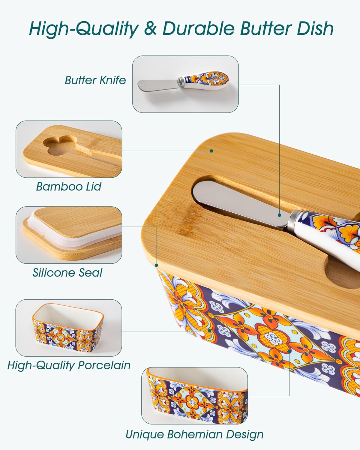 Detalle 1 de vancasso Butter Dish, 6.5-Inch