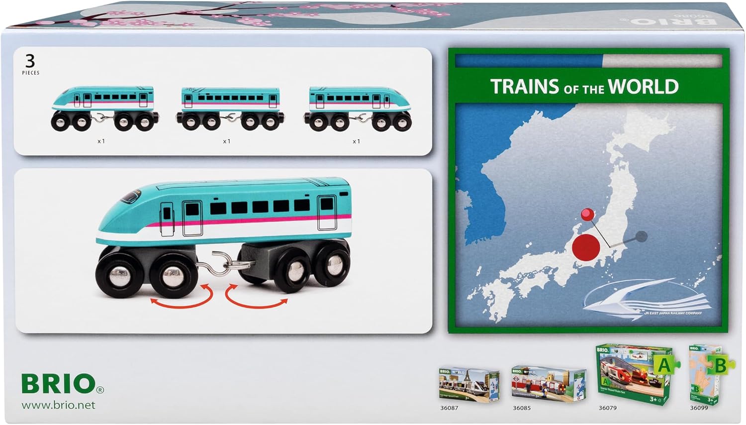 Detalle de BRIO World 36086 E5 Hayabusa – pociąg Shinkansen z dwoma członami silnikowymi