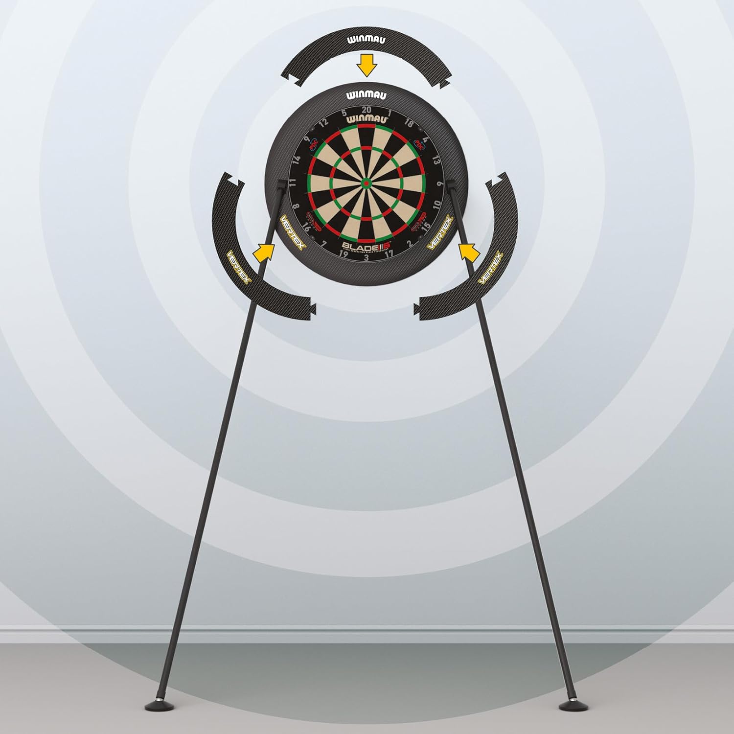 Thumbnail 2 de WINMAU Xtreme 2.0 & Vertex Dart Board Stand – Portable, Adjustable Tripod Stand