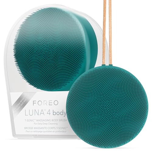 FOREO LUNA 4 body Evergreen – Brosse massante corps en silicone, exfoliante et nettoyante