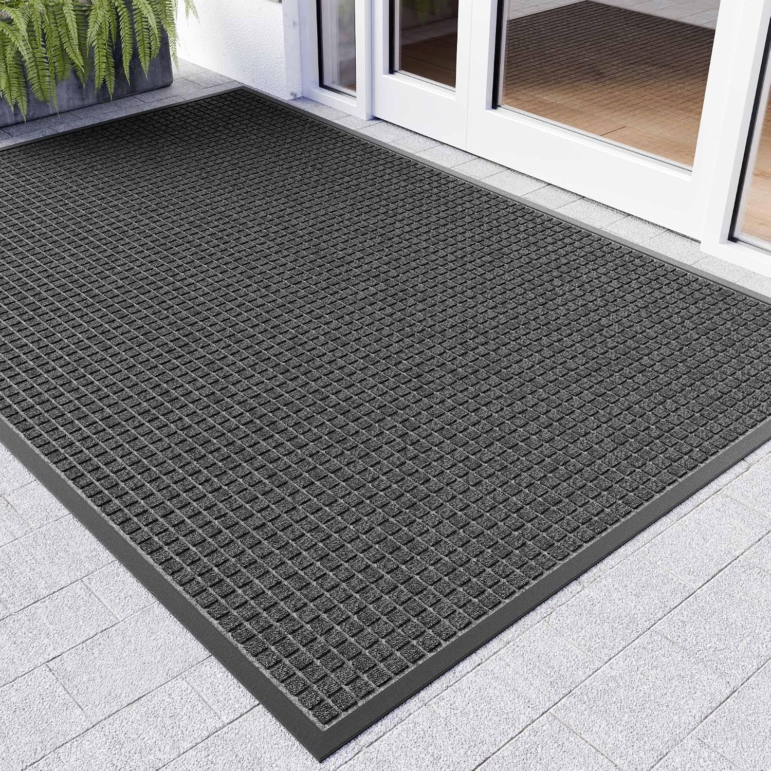 Detalle de 100pointONE 72 x 48-Inch Outdoor Doormat, Woven Polypropylene, Low Profile