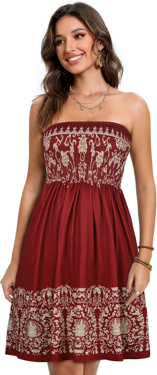 Thumbnail 1 de CHICGAL Strapless Boho Floral Sundress