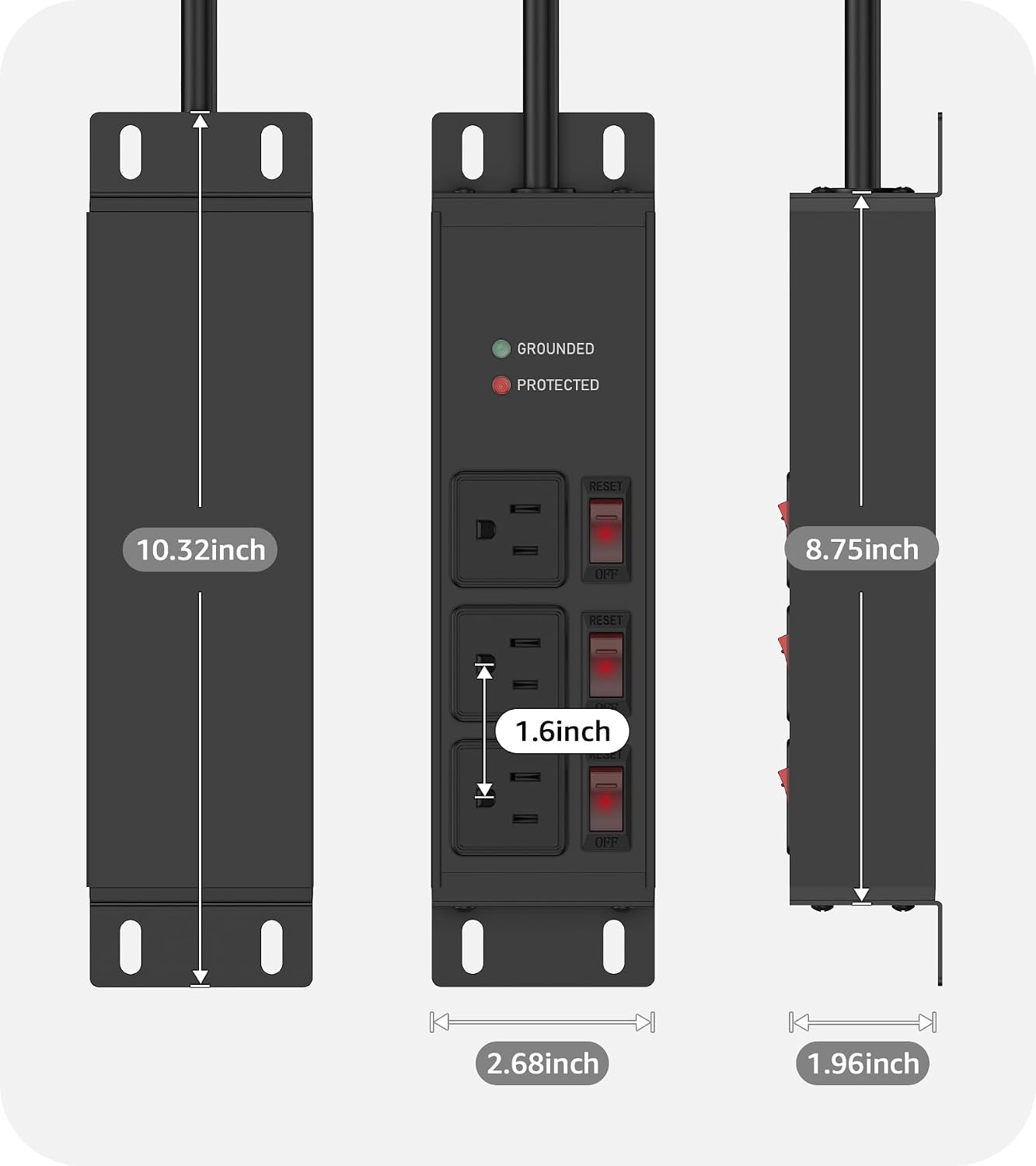 Thumbnail 6 de CCCEI Surge Protector Power Strip with 25-Foot Cord
