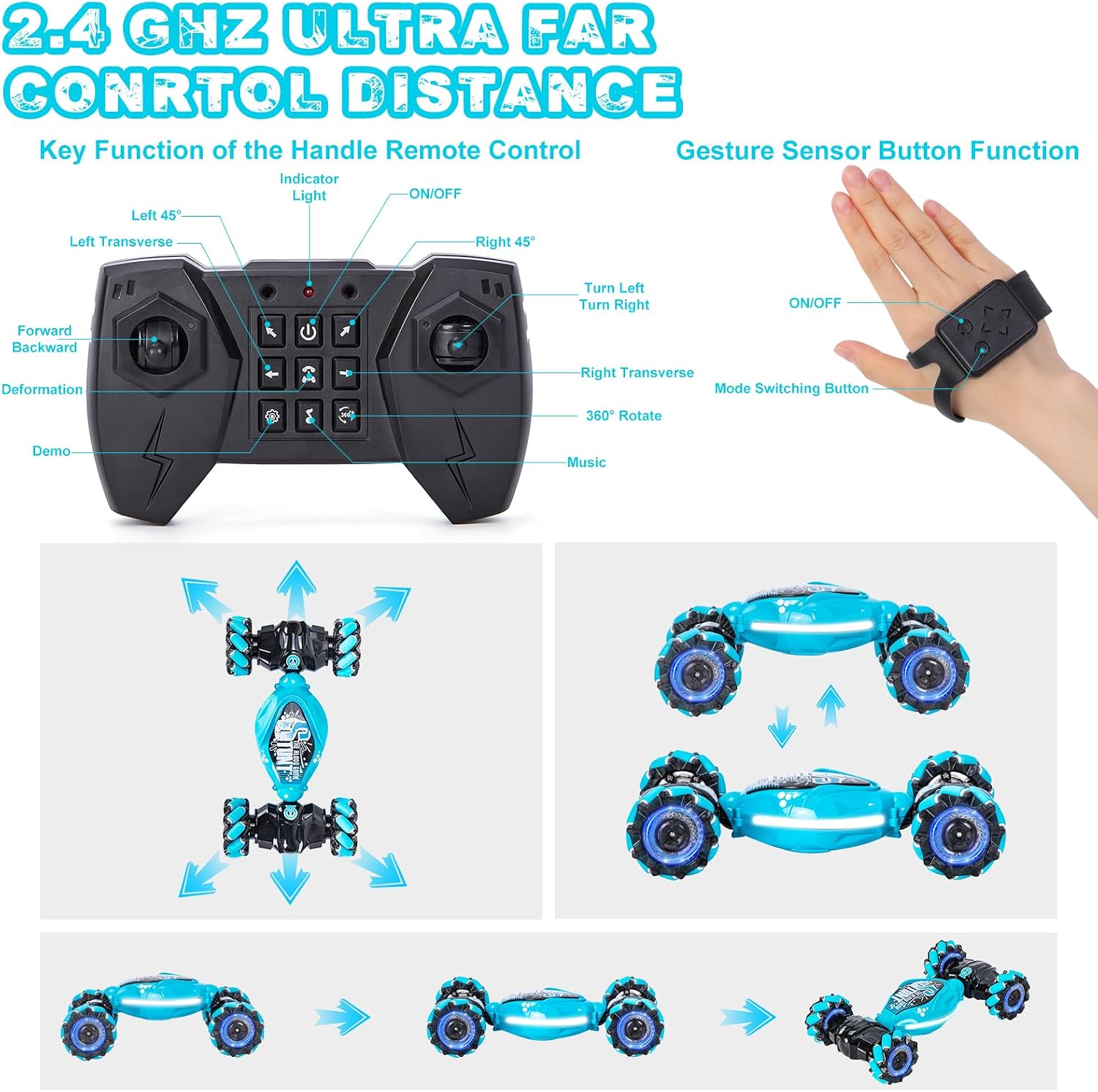 Thumbnail 2 de Ltteaoy Coche Acrobático RC 29 cm sensor gestos
