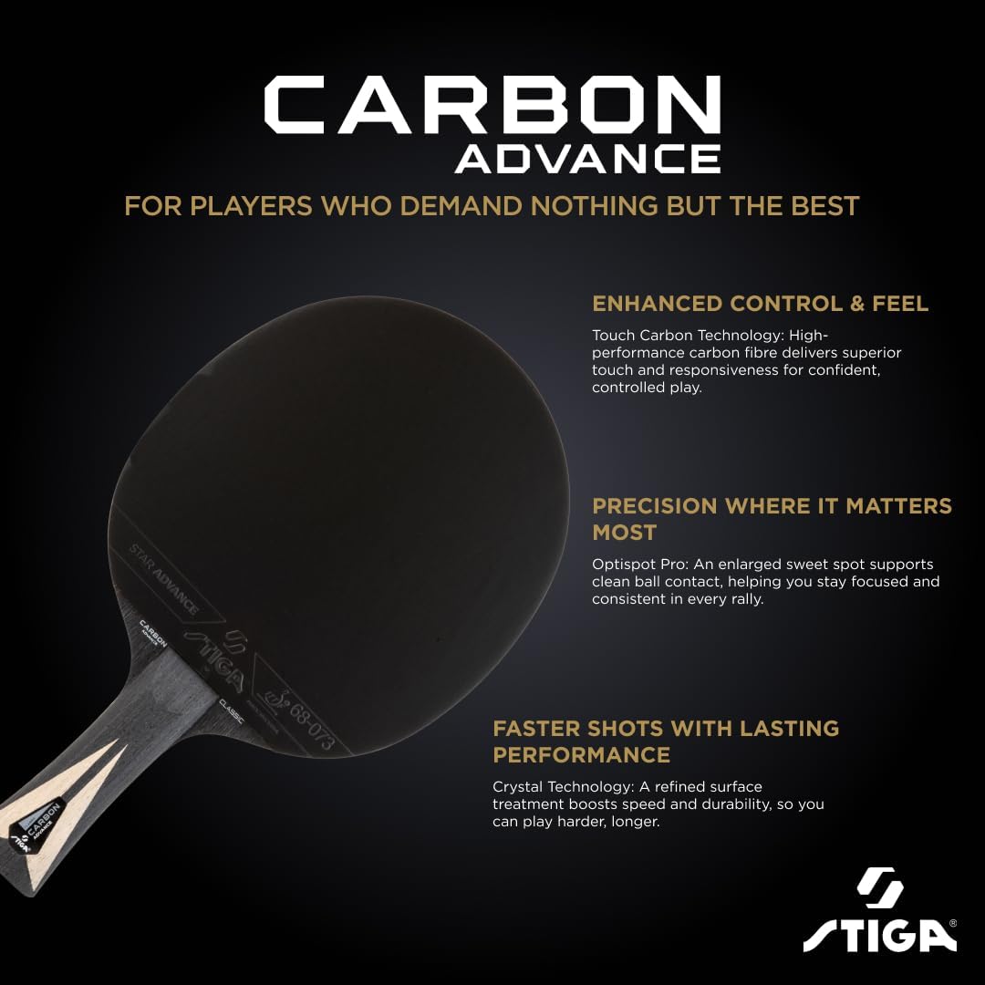 Detalle 2 de STIGA Carbon Advance Table Tennis Bat for controlled power and high spin