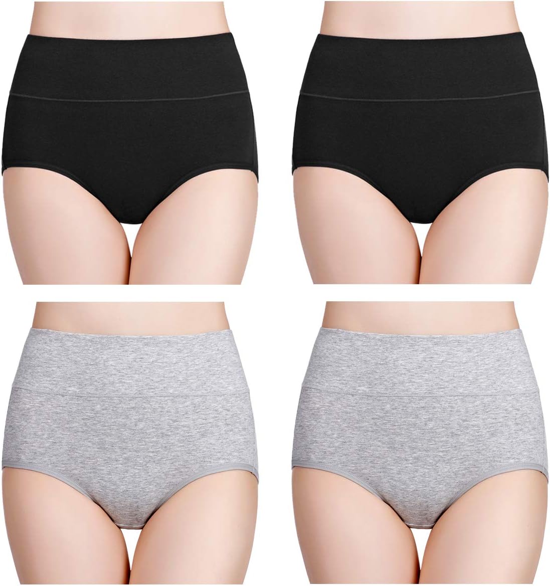 Thumbnail 5 de wirarpa Women’s Cotton High Waisted Underwear (4-Pack) — Regular & Plus Size, Full Coverage Briefs