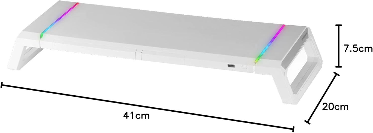 Thumbnail 6 de Mars Gaming MGS-ONE Bianco: supporto monitor con Chroma RGB, braccio regolabile e USB 2.0 frontale