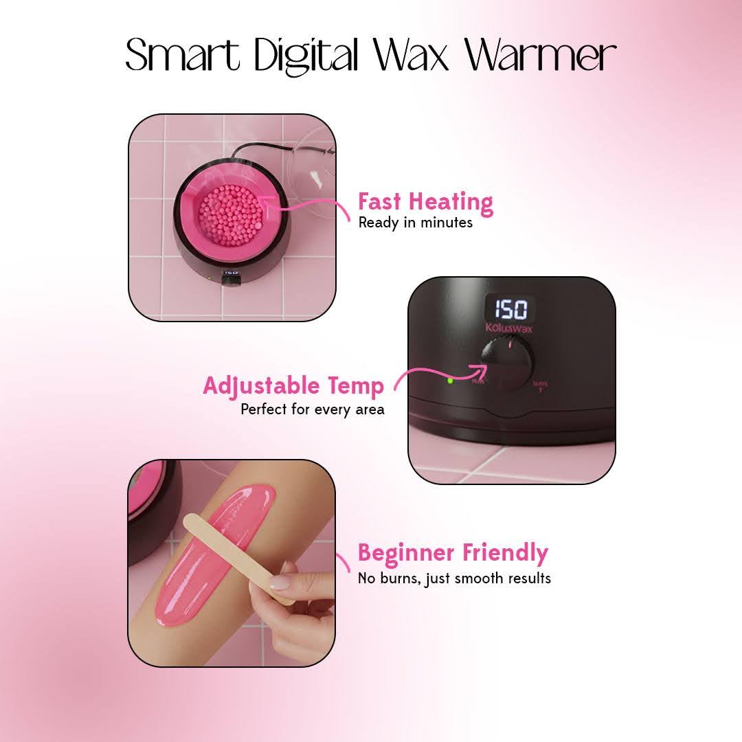 Detalle de KoluaWax Premium Waxing Kit for Women (Beginner Friendly) — Hard Wax Beads, Digital Warmer, Pre/Post Care