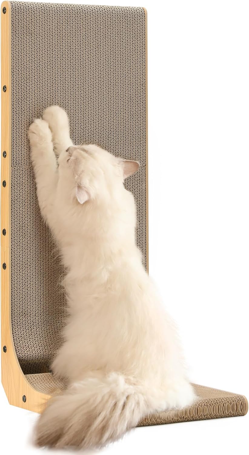 Detalle de FUKUMARU Kratzbrett L‑Form 83 cm für Katzen 🐱