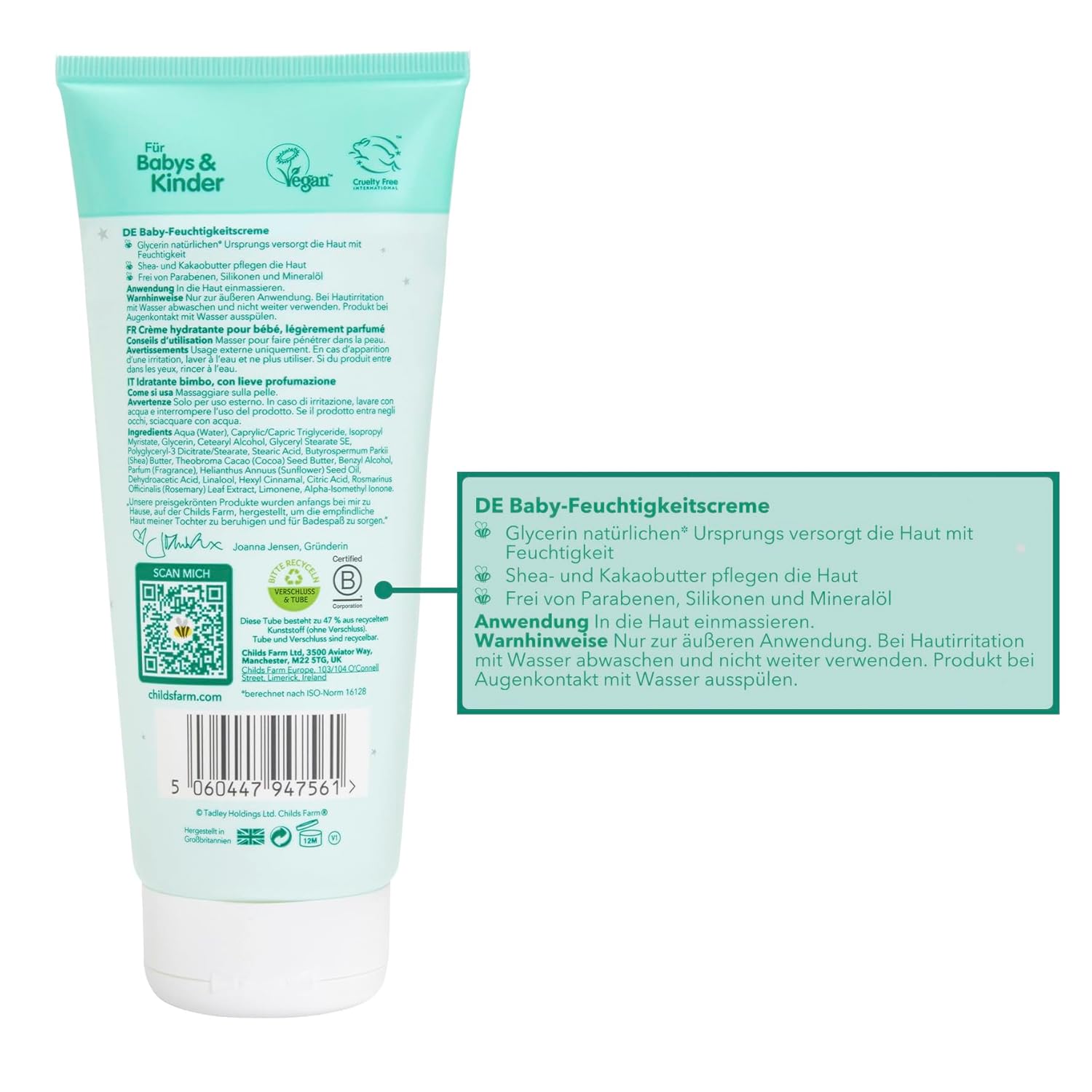 Thumbnail 1 de Childs Farm Baby-Feuchtigkeitscreme (200 ml) – leicht duftend für trockene, empfindliche & neurodermitisneigende Haut