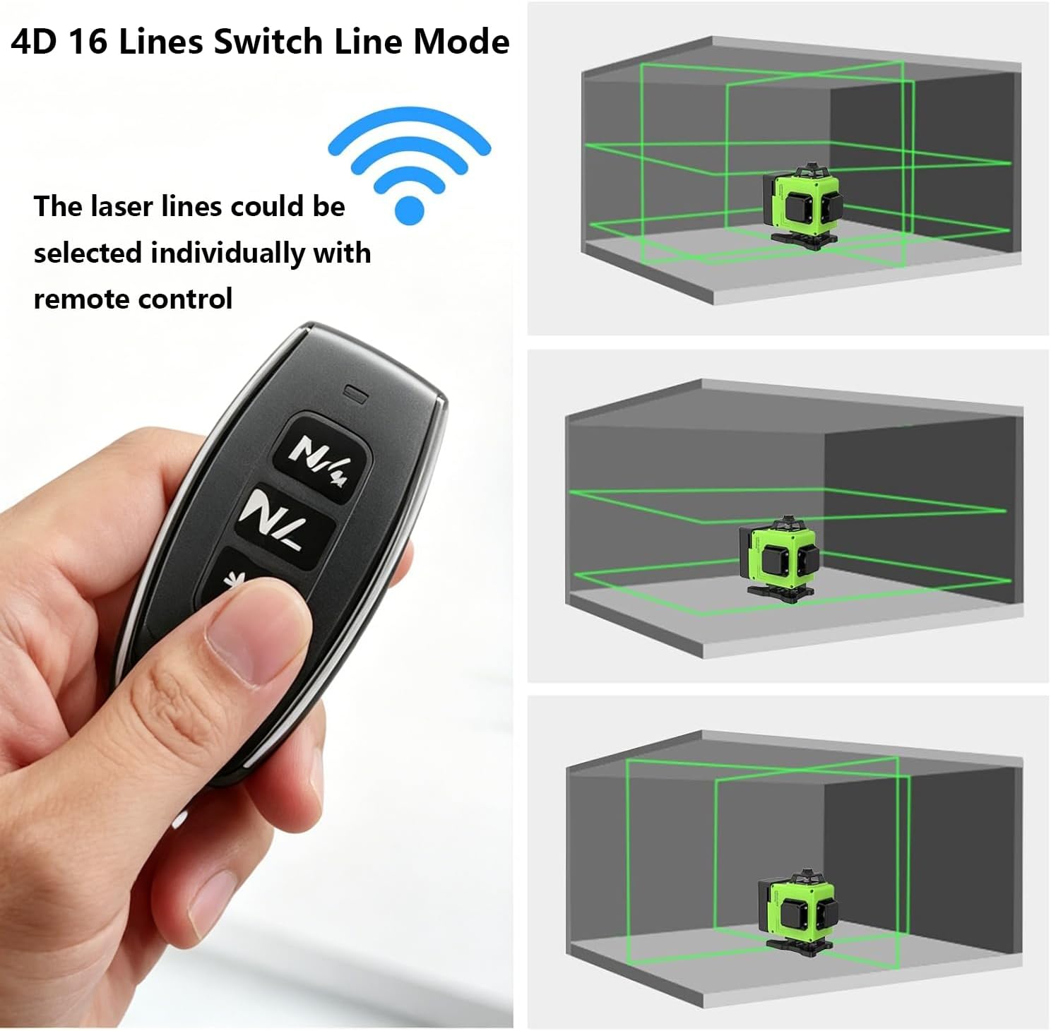Thumbnail 4 de Livella Laser 4D Verde 360° Autolivellante con 16 linee e luminosità regolabile