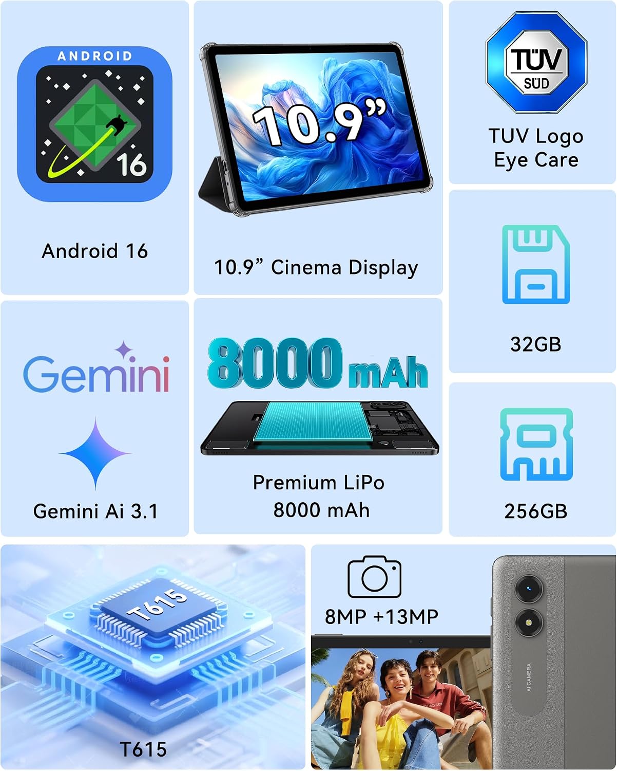 Thumbnail 1 de KINGRID Android tablet, 11-inch