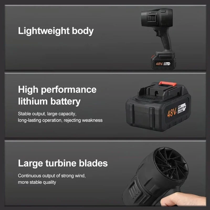 Detalle 2 de Klack Power Violent Fan: Soplador de Mano Inalámbrico 120.000 RPM, 1050 W