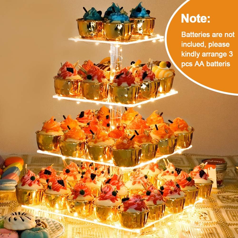 Thumbnail 3 de YestBuy 4-Tier Cupcake Stand Acrylic Tower