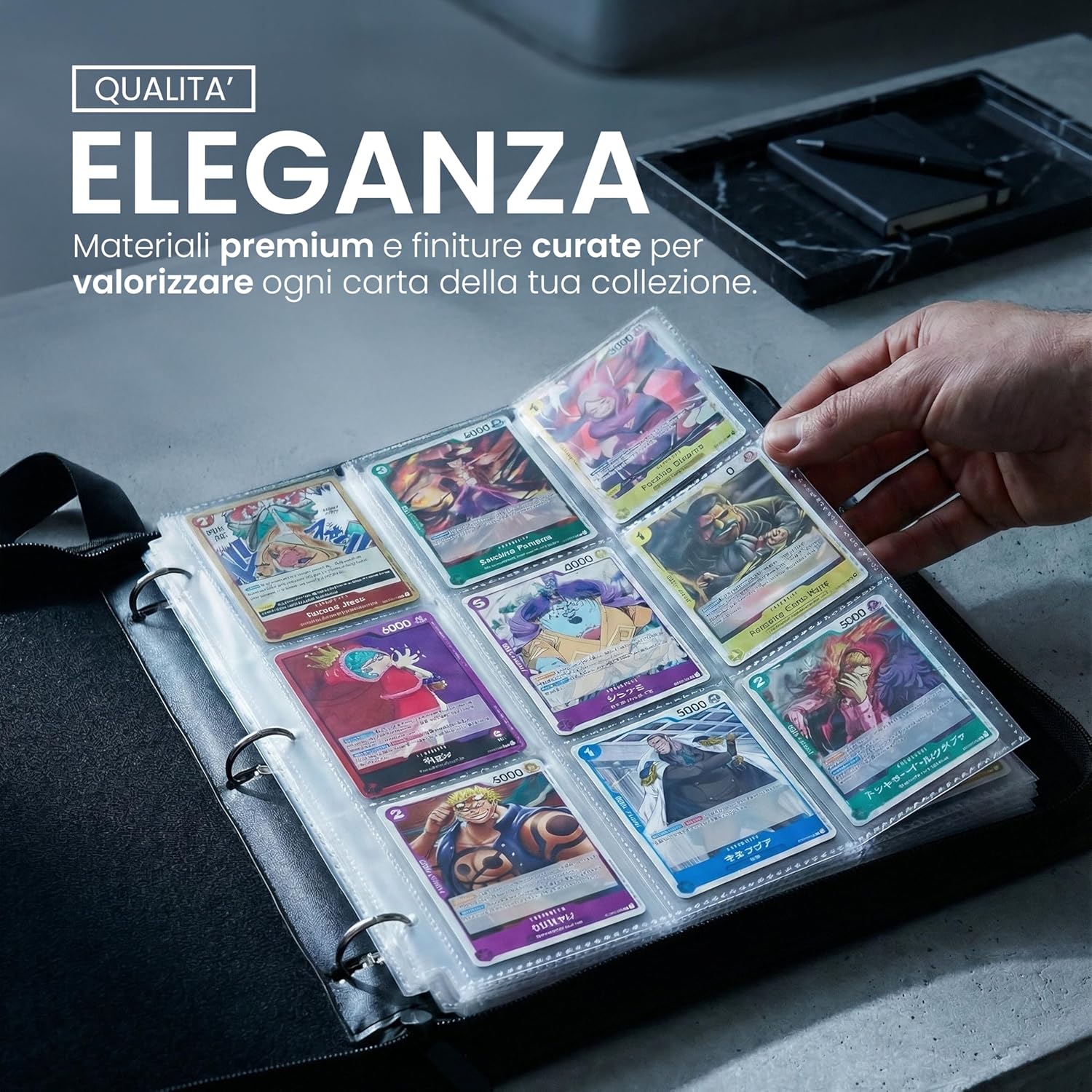 Detalle de DISTOCK Raccoglitore Carte Pokemon 9 Tasche con Cerniera – Grande Album in Pelle Impermeabile, protezione e stile per 900 carte